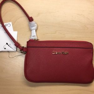 Red Calvin Klein Wristlet